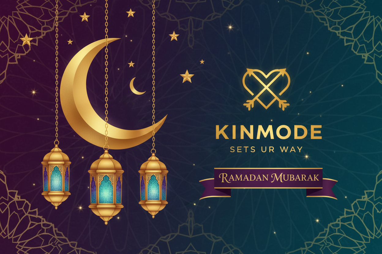 Ramadan banner with Kinmode logo